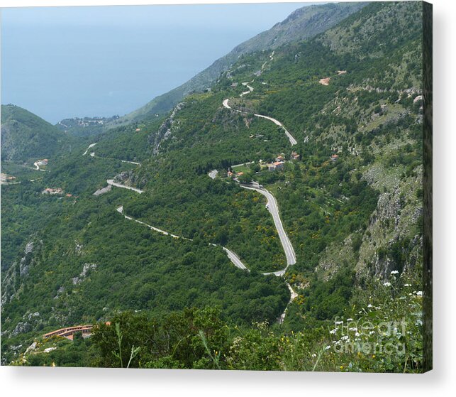 Petrovac Acrylic Print featuring the photograph Mountain Road to Petrovac - Montenegro by Phil Banks
