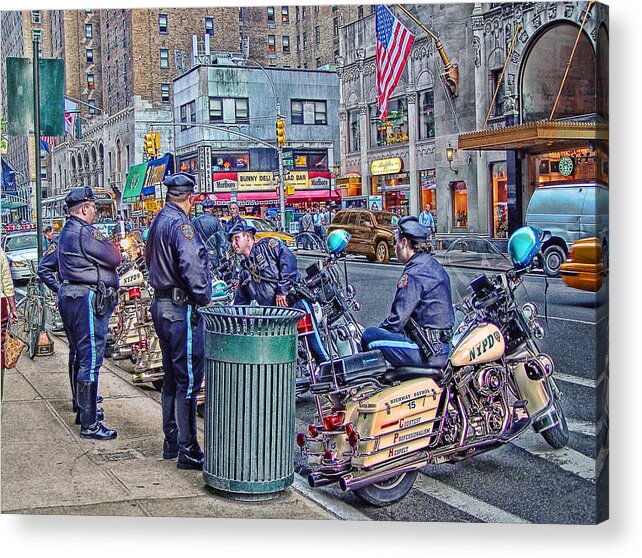 September Acrylic Print featuring the photograph NYPD Highway Patrol by Ron Shoshani