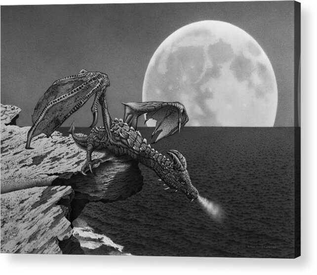 Dragon Acrylic Print featuring the drawing Once Upon a Time by Stirring Images