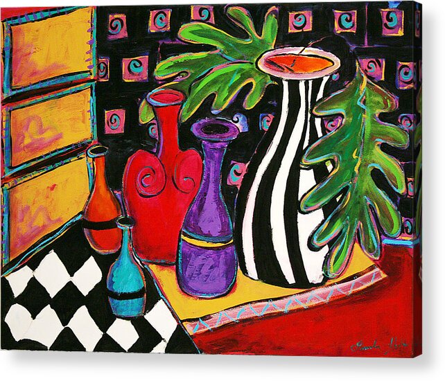 Still Life Acrylic Print featuring the painting Party of Five by Linda Holt