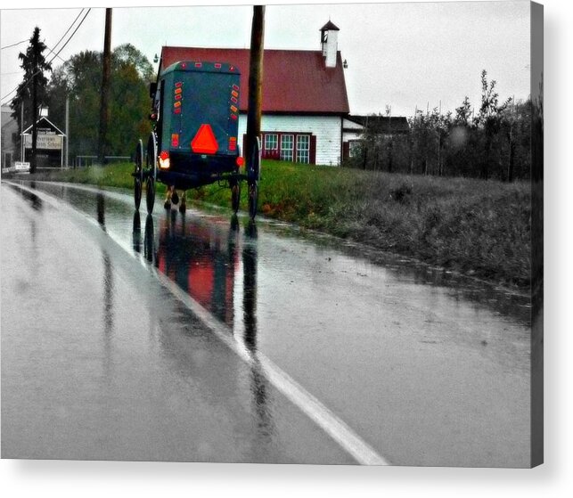 Amish Acrylic Print featuring the photograph Bygone Reflections by Jo Sheehan