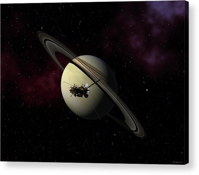 Cassini Acrylic Print featuring the digital art Keeping Watch by David Robinson