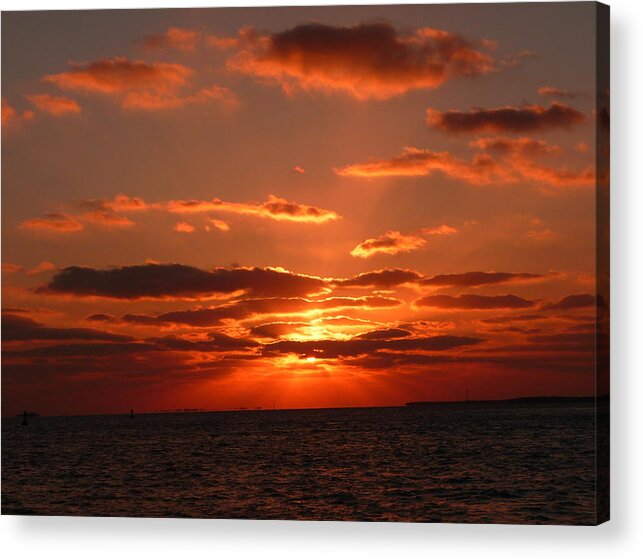 Sunset Acrylic Print featuring the photograph Sunset Over Key West by Jo Sheehan