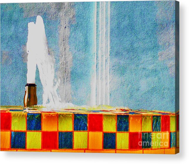 Water Acrylic Print featuring the photograph Windy Fountain by John King I I I