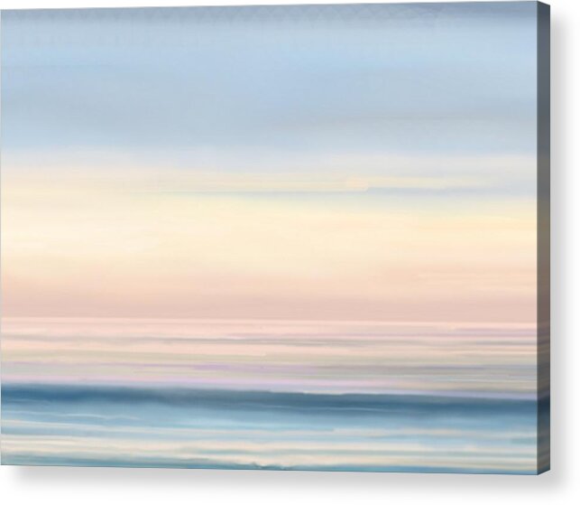 Abstract Acrylic Print featuring the painting Abstract Long Pink Sunset by Stephen Jorgensen