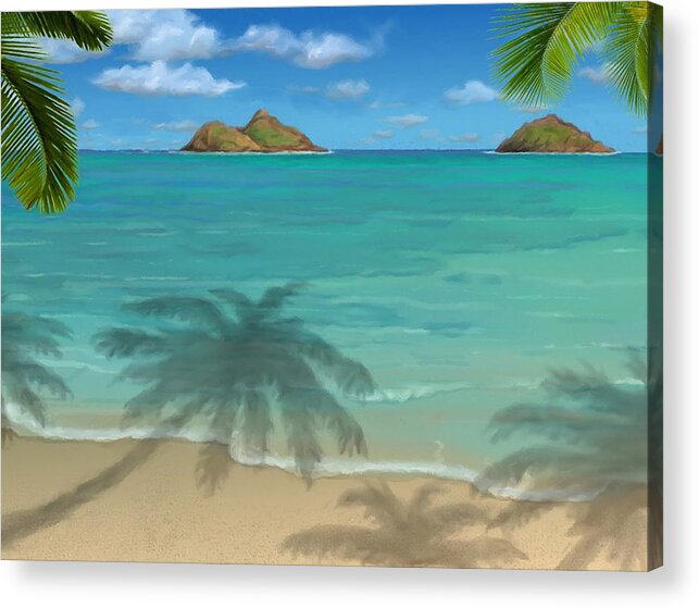 Lanikai Beach Acrylic Print featuring the painting Lanikai Beach by Stephen Jorgensen