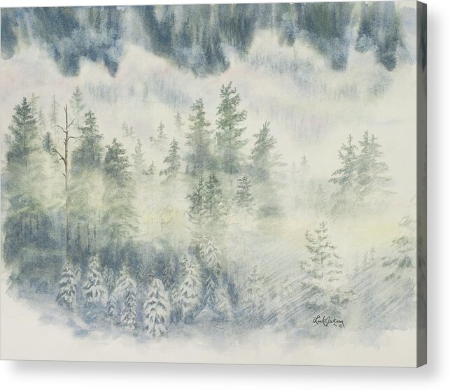 Mist Acrylic Print featuring the painting Mist on Warm Lake Road #2 by Link Jackson