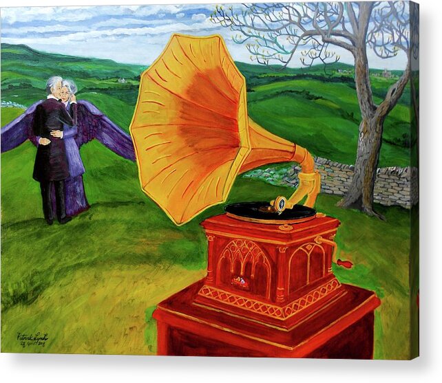 Gramophone Acrylic Print featuring the painting And My Heart Still Hears The Distant Music of Your Voice by Patrick Lynch
