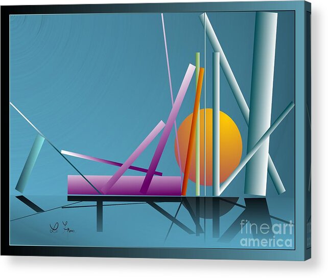 Acrylic Print featuring the digital art Digital Sunset by Leo Symon