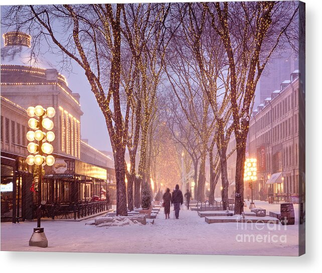 Architecture Acrylic Print featuring the photograph Quincy Market Stroll by Susan Cole Kelly