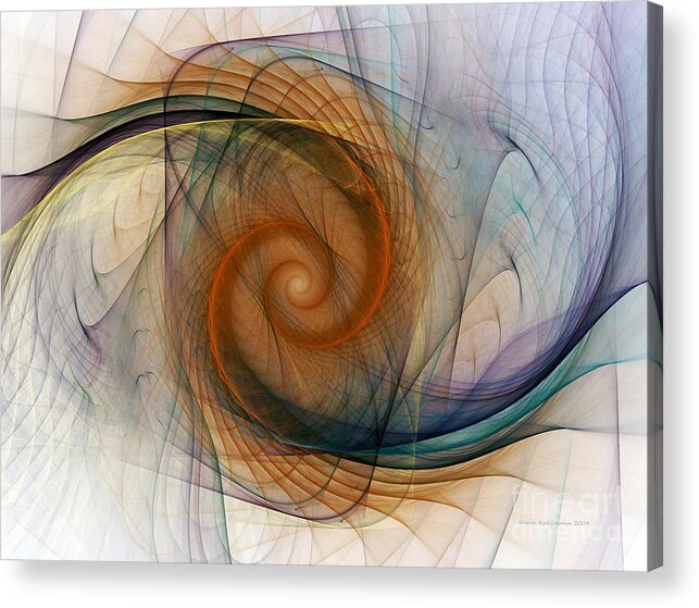 Abstract Acrylic Print featuring the digital art Spirograph Spiral by Karin Kuhlmann