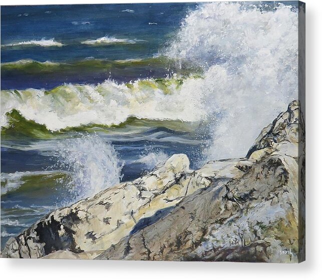 Water Acrylic Print featuring the painting The Break by William Brody