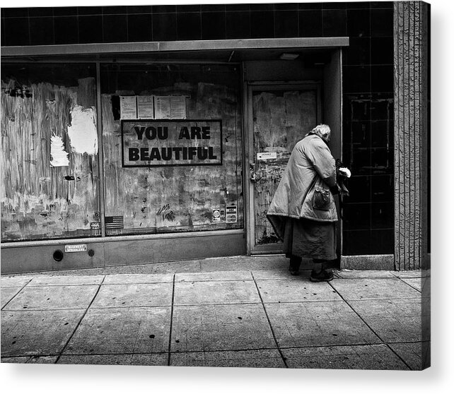 Street Photography Acrylic Print featuring the photograph You Are Beautiful by David Oakill