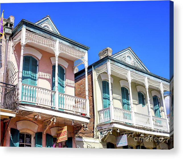Two Balconies In New Orleans Acrylic Print featuring the photograph Two Balconies New Orleans by John Rizzuto