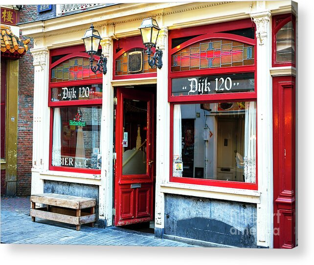 Cafe Dijk 120 Acrylic Print featuring the photograph Cafe Dijk 120 in Amsterdam by John Rizzuto