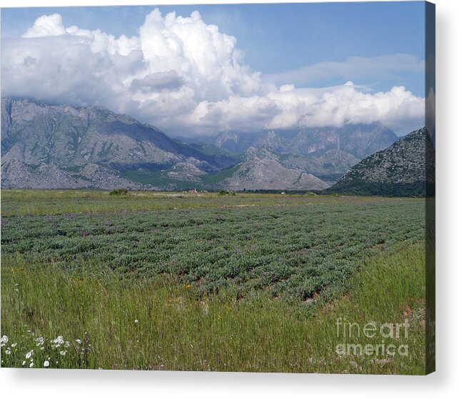 Clouds Acrylic Print featuring the photograph Clouds and mountains - Albania by Phil Banks