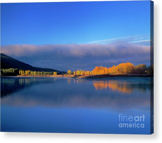 Dave Welling Acrylic Print featuring the photograph Fall Clouds Oxbow Bend Grand Tetons National Park by Dave Welling