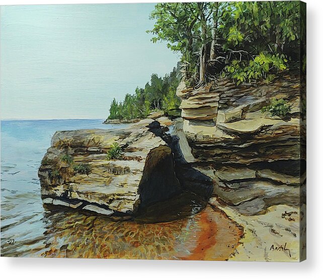 Copper Harbor Acrylic Print featuring the painting In Search Of Memories by William Brody