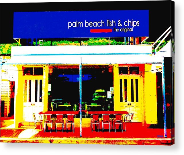 Pop Art Acrylic Print featuring the photograph Palm Beach Fish and Chips  Pub by VIVA Anderson