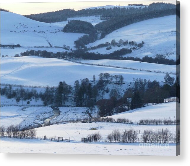 White Acrylic Print featuring the photograph Shades of White - Rolling Hills by Phil Banks
