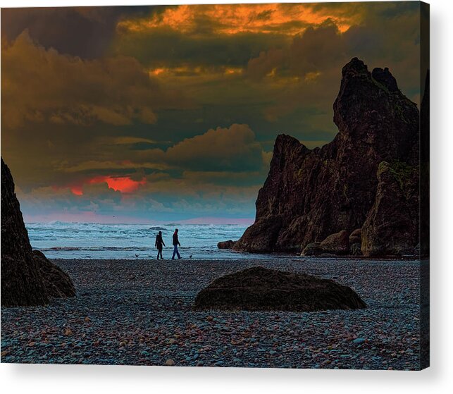 Sunset Acrylic Print featuring the photograph Sunset Walk by Thomas Hall