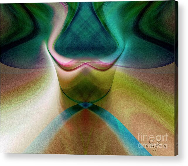 Symmetry Acrylic Print featuring the digital art Symmetry of action of the four elements by Leo Symon