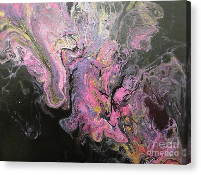 Abstract Acrylic Print featuring the painting The Power of Pink by Sonya Walker