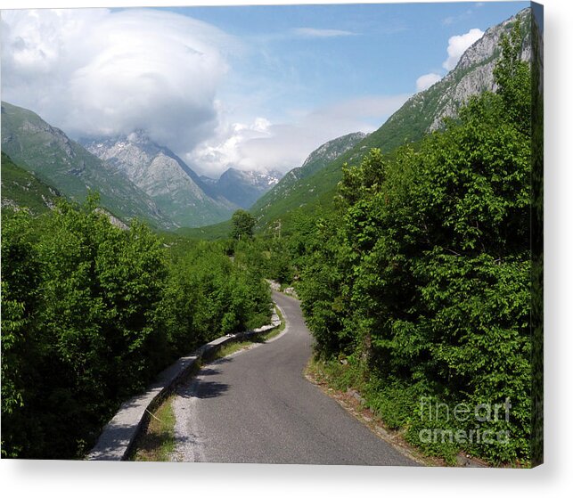 Theth Acrylic Print featuring the photograph Winding Road to Theth - Albania by Phil Banks