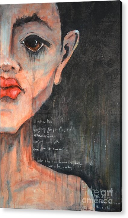 Woman Acrylic Print featuring the painting Her Story #1 by Vincent Avila