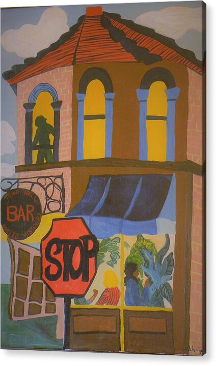 Delorys Welch Tyson Artist Acrylic Print featuring the painting Euclid Bar #1 by Delorys Tyson