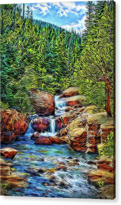 Joelbrucewallach Acrylic Print featuring the digital art At The Speed Of Water by Joel Bruce Wallach