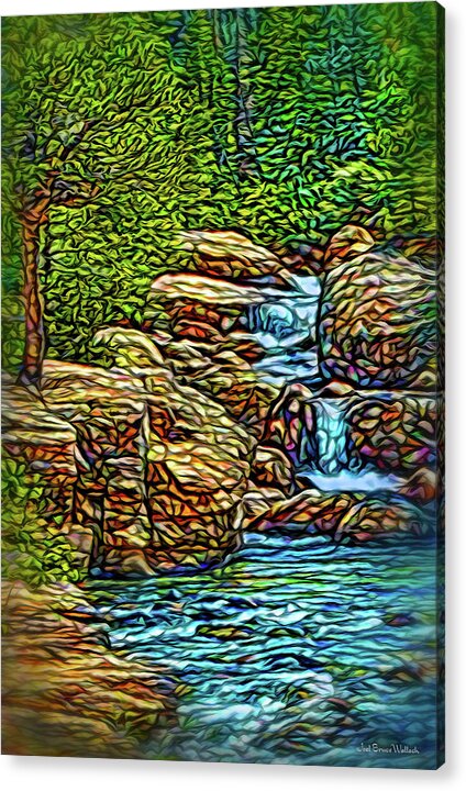 Joelbrucewallach Acrylic Print featuring the digital art Rhythm Of The Waterfalls by Joel Bruce Wallach