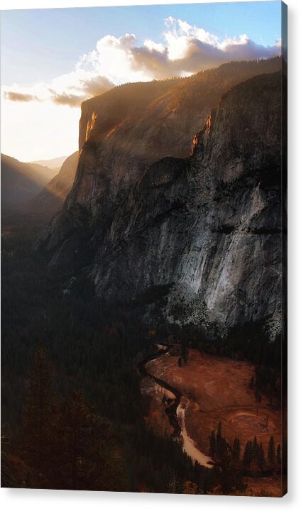 Yosemite Acrylic Print featuring the photograph El Capitan Sunset by Lawrence Knutsson