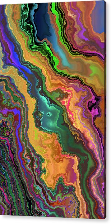 Digital Acrylic Print featuring the digital art Uncertain direction #2 by Claude McCoy