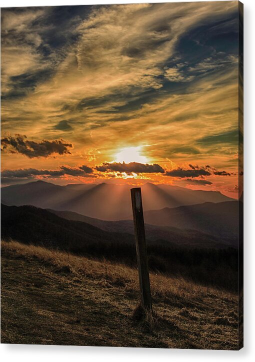Appalachian Mountain Trail Acrylic Print featuring the photograph AT Blaze by Kevin Senter