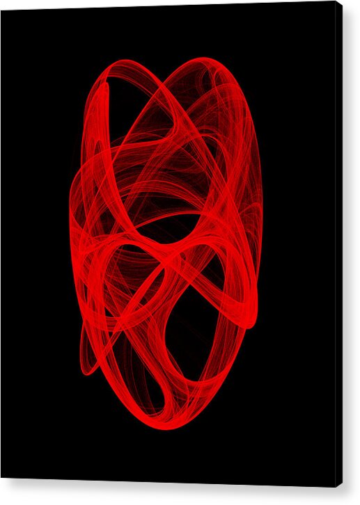 Strange Attractor Acrylic Print featuring the digital art Bends Unraveling IV by Robert Krawczyk