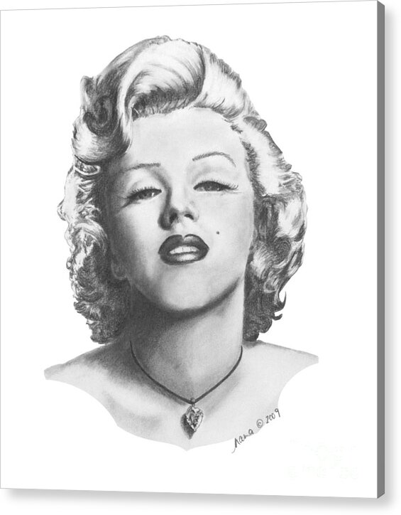Woman Acrylic Print featuring the drawing Norma Jeane by Marianne NANA Betts