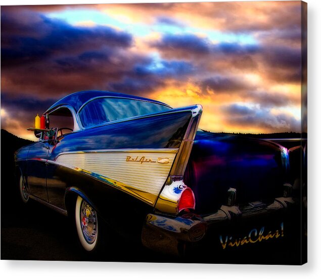 57 Acrylic Print featuring the photograph 57 Belair Hardtop Cruise is Done by Chas Sinklier