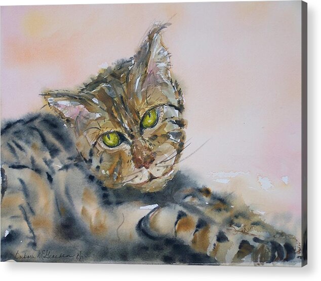 Tabby Acrylic Print featuring the painting Baby by Barbara McGeachen