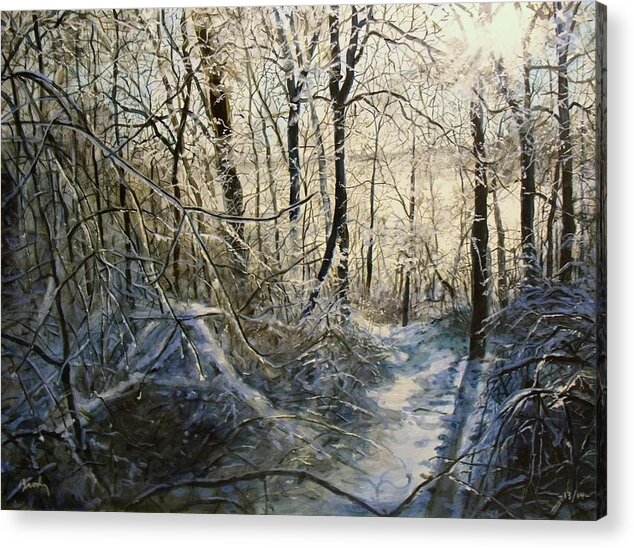 Winter Acrylic Print featuring the painting Crystal Path by William Brody