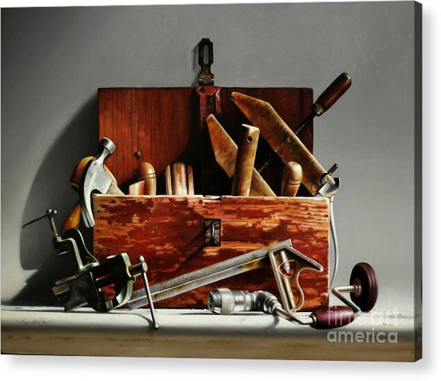 Tools Acrylic Print featuring the painting Tool Box #2 by Lawrence Preston