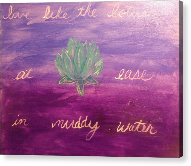 Lotus Acrylic Print featuring the painting Mantra by April Clay
