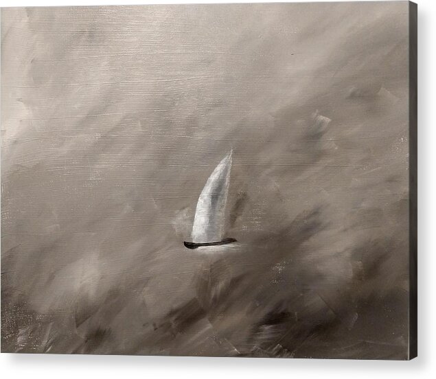 Stormy Acrylic Print featuring the painting The Journey by April Clay