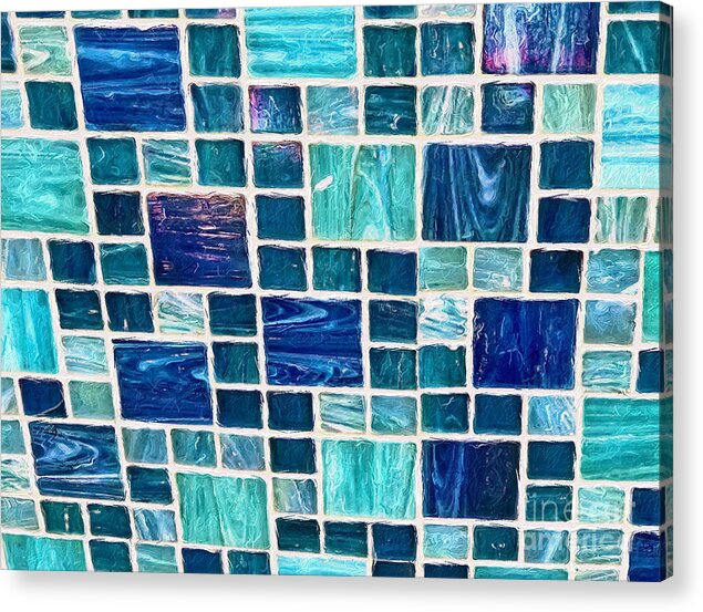 Blue Mosaic Acrylic Print featuring the photograph Blue Mosaic by Carol Riddle