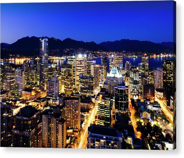 Vancouver British Columbia Canada 2010 Winter Olympic City Acrylic Print featuring the photograph Downtown Vancouver Canada 1374 by Amyn Nasser