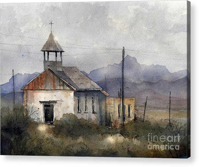 Terlingua Acrylic Print featuring the painting St. Agnes of Terlingua 2 #1 by Tim Oliver