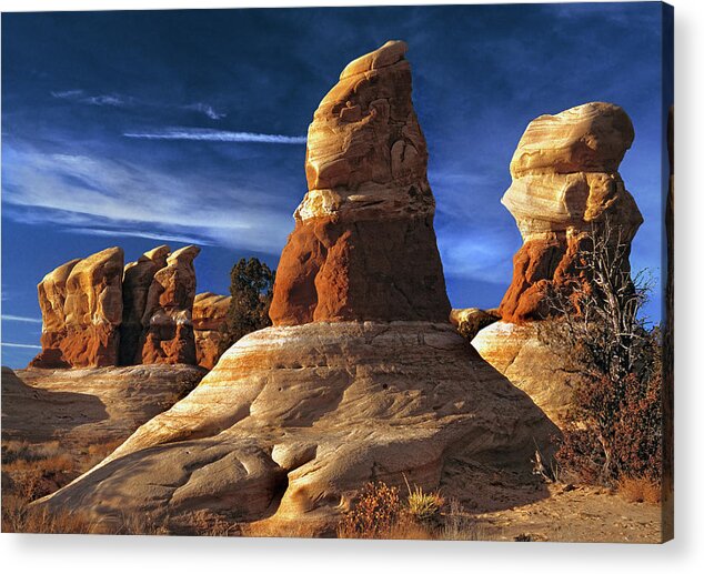 Sandstone Acrylic Print featuring the photograph Sandstone Hoodoos in Utah Desert #5 by Douglas Pulsipher