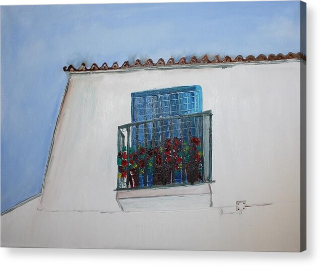 Village Acrylic Print featuring the painting Ventana by Roger Cummiskey