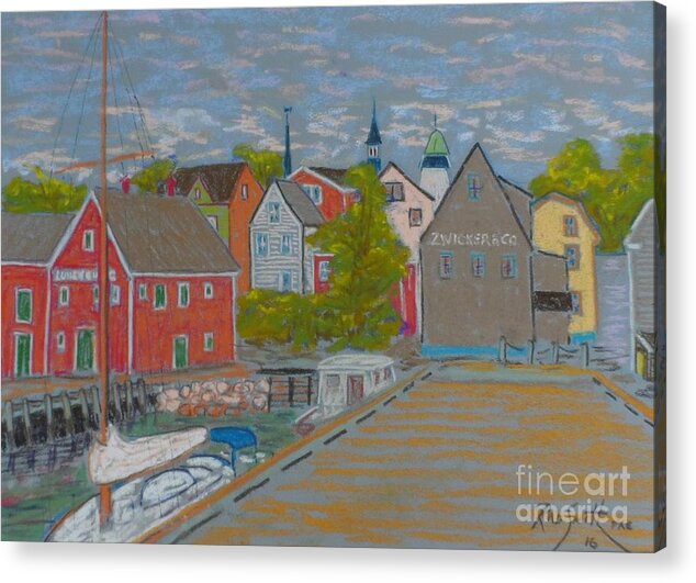 Pastels Acrylic Print featuring the pastel Zwickers Wharf Lunenburg by Rae Smith