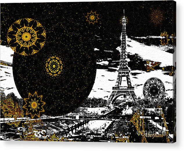 Jazz Acrylic Print featuring the mixed media City of Lights - Kaleidoscope Moon for Children Gone Too Soon Number 6 by Aberjhani